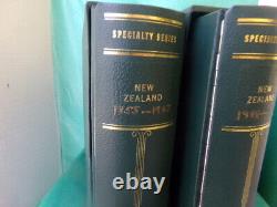 ULTRA MINT Scott NOUVELLE-ZÉLANDE Collection de 2 Volumes sur montures avec reliures de haute qualité et étuis.