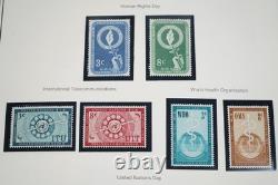 UNE COLLECTION DE TIMBRES DES ANNÉES 1950 À 1980 DE 800 TIMBRES ET 40 FEUILLES TOUS NEUFS DANS UN ALBUM MYSTIQUE