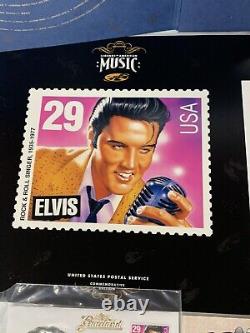 USPS 1993 Édition Commémorative Elvis Presley Collection Complète de Timbres + extras