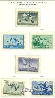 United States Duck Stamp Collection- # Rw1-82, Complete Dans L'album Schaubek, Nh