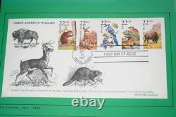 Us 1934-2010 Collection de 80 meilleures FDCs Album avec émissions conjointes et peintes à la main
