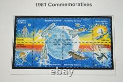 Us 1980-1994 Collection commémorative de plus de 525 timbres tous neufs dans un album Heritage