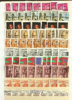 Us Old Stamp Collection 10.000+ Utilisé Dans Des Conditions Extrêmement Overstuffed Stock Livre Album