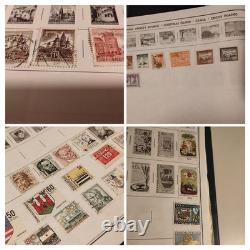 Vaste collection de timbres VTG, album deluxe Harris Statesman, lot de 1600 timbres, état excellent