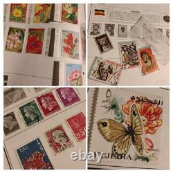 Vaste collection de timbres VTG, album deluxe Harris Statesman, lot de 1600 timbres, état excellent