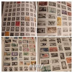 Vaste collection de timbres VTG, album deluxe Harris Statesman, lot de 1600 timbres, état excellent