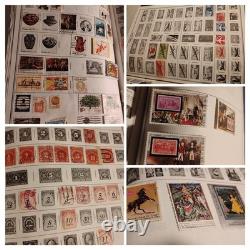 Vaste collection de timbres VTG, album deluxe Harris Statesman, lot de 1600 timbres, état excellent