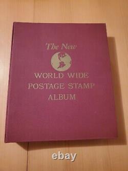 Vintage 1958 New World Wide Postage Stamp Album Plus De 2200 Timbres USA Allemagne Jap