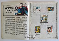 Vintage 1976 Officiel DC Super Hero Stamp Album Comic Book Tous Timbres Attached