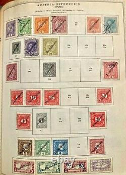 Vintage Supreme Global Stamp Album Collection Centaines De Timbres Usagés