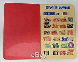 Vintage World Stamp Collection Lot Stock Livre 100+ Timbres Mondial Album D'occasion
