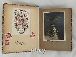 Wwii Era Allemand Family Photograph Album, Inc. Hj, Armée, Cartes Postales, Timbres