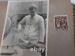 Wwii Era Allemand Family Photograph Album, Inc. Hj, Armée, Cartes Postales, Timbres