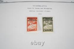 Yougoslavie 1918-1957 Collection de 625+ timbres neufs et utilisés dans un album Scott